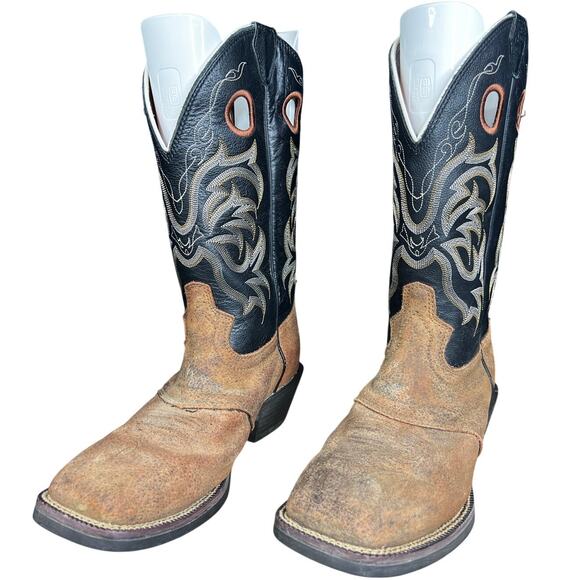 Justin Men’s Stampede Tan Distressed Leather Western Cowboy Boot Size US 10 D